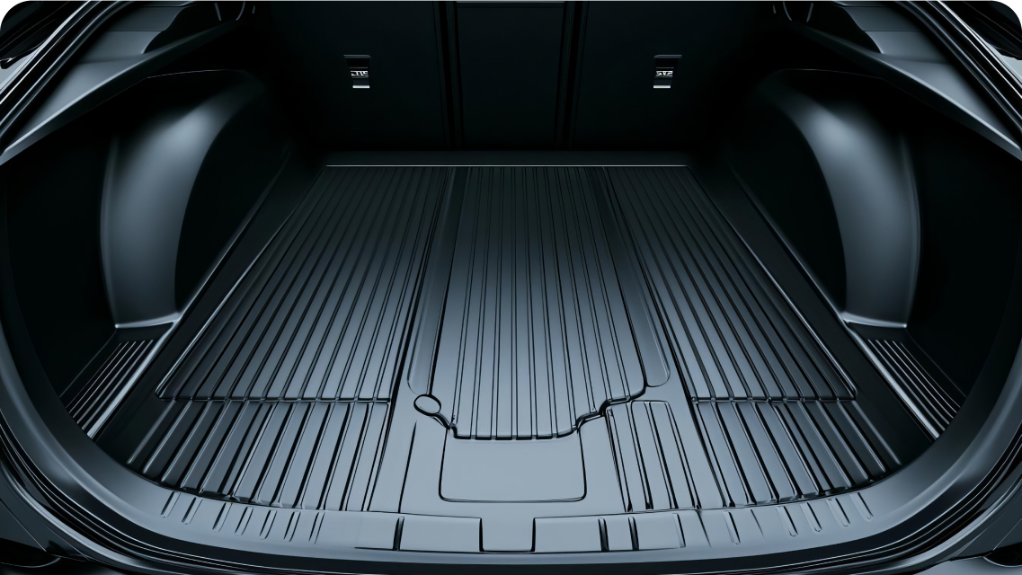 Empty car trunk with fitted cargo liner